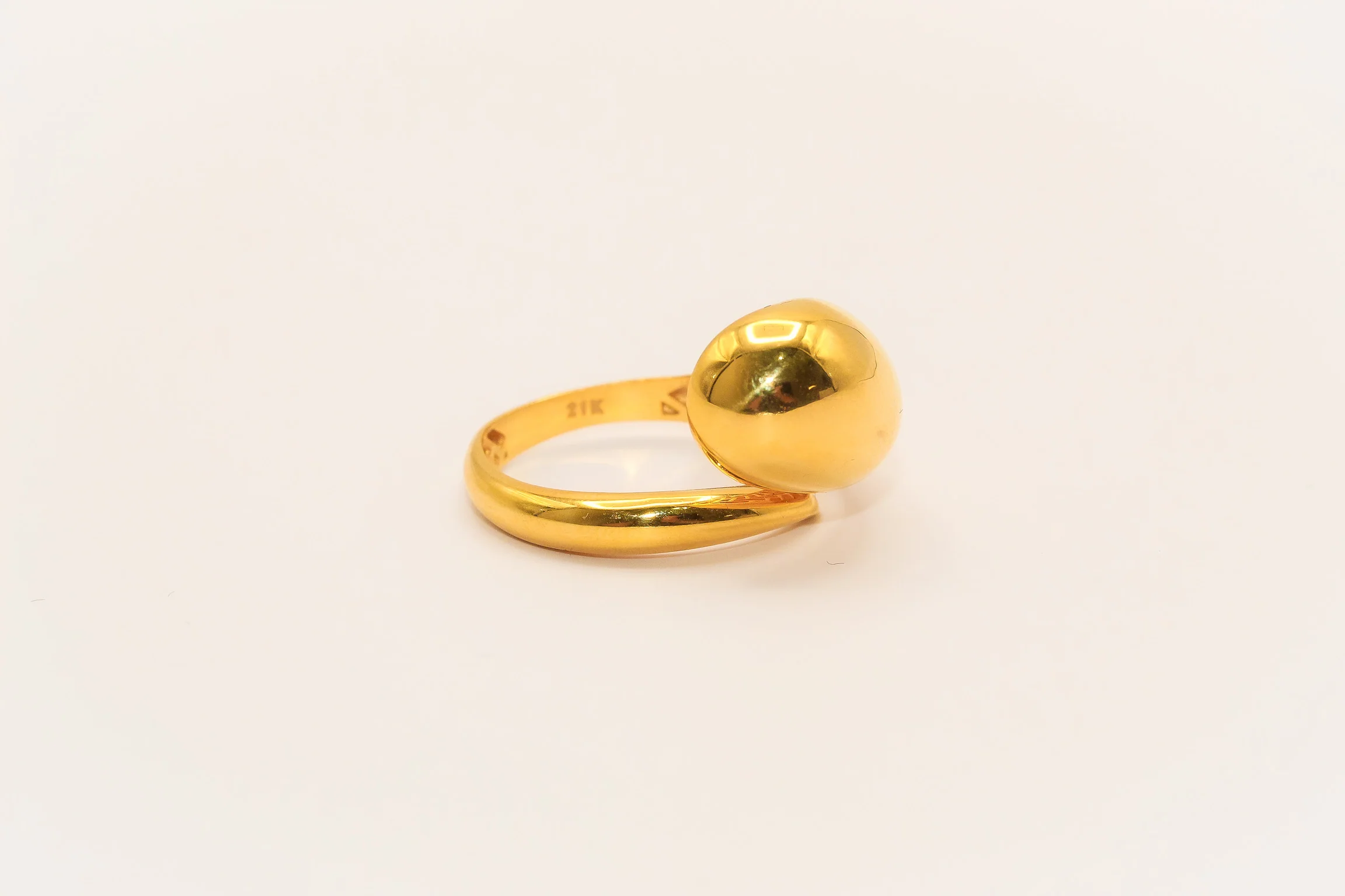 21K Gold Tear Drop Ring - Image 2