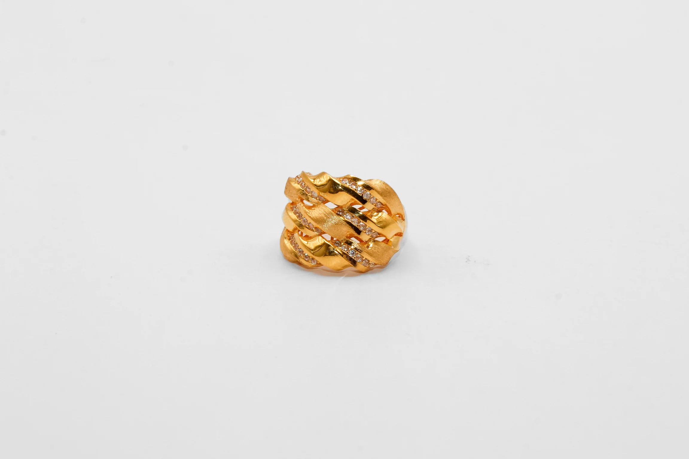 21K Gold Wide Twist Ring