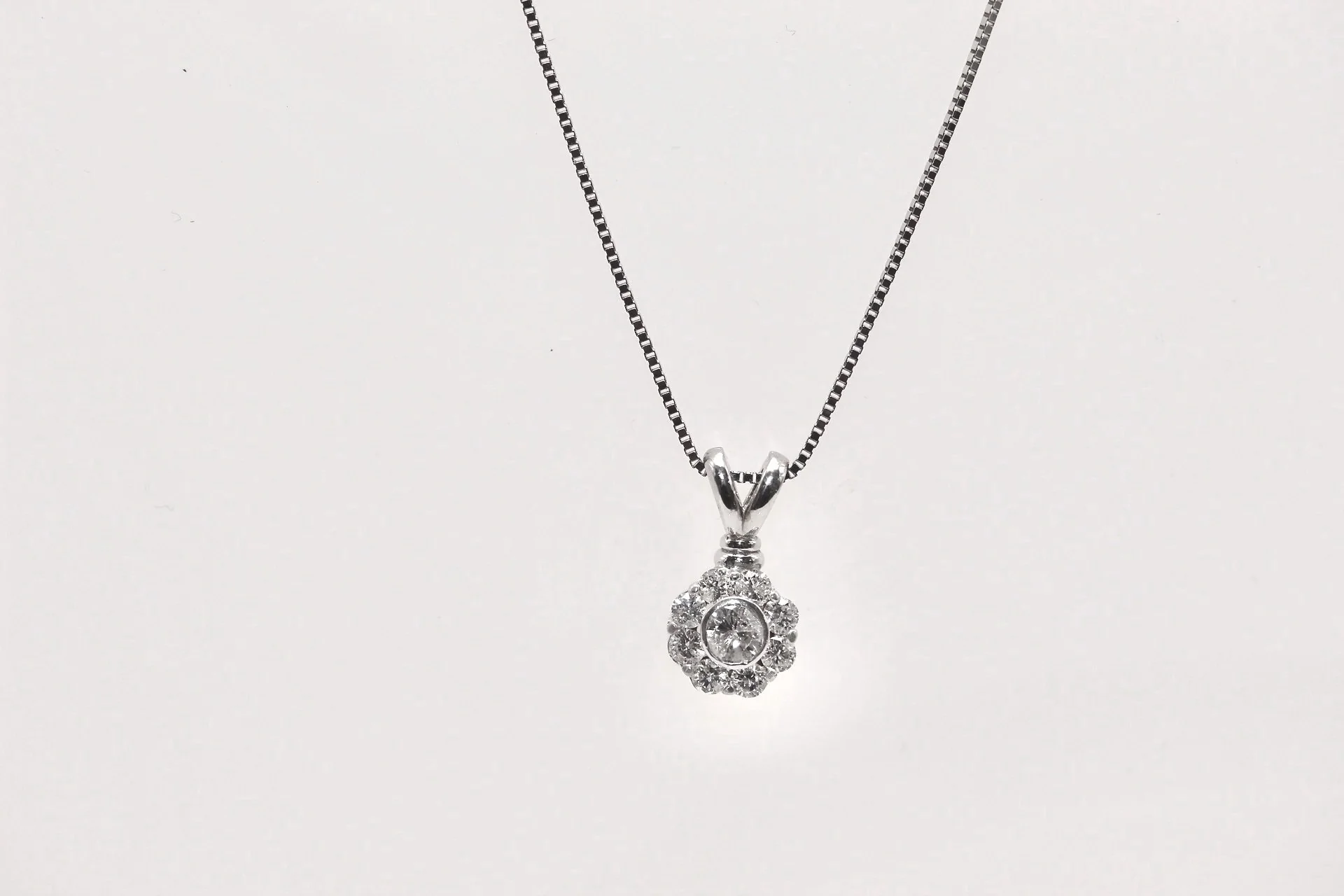 14K White Gold .50 Carat Diamond Pendant