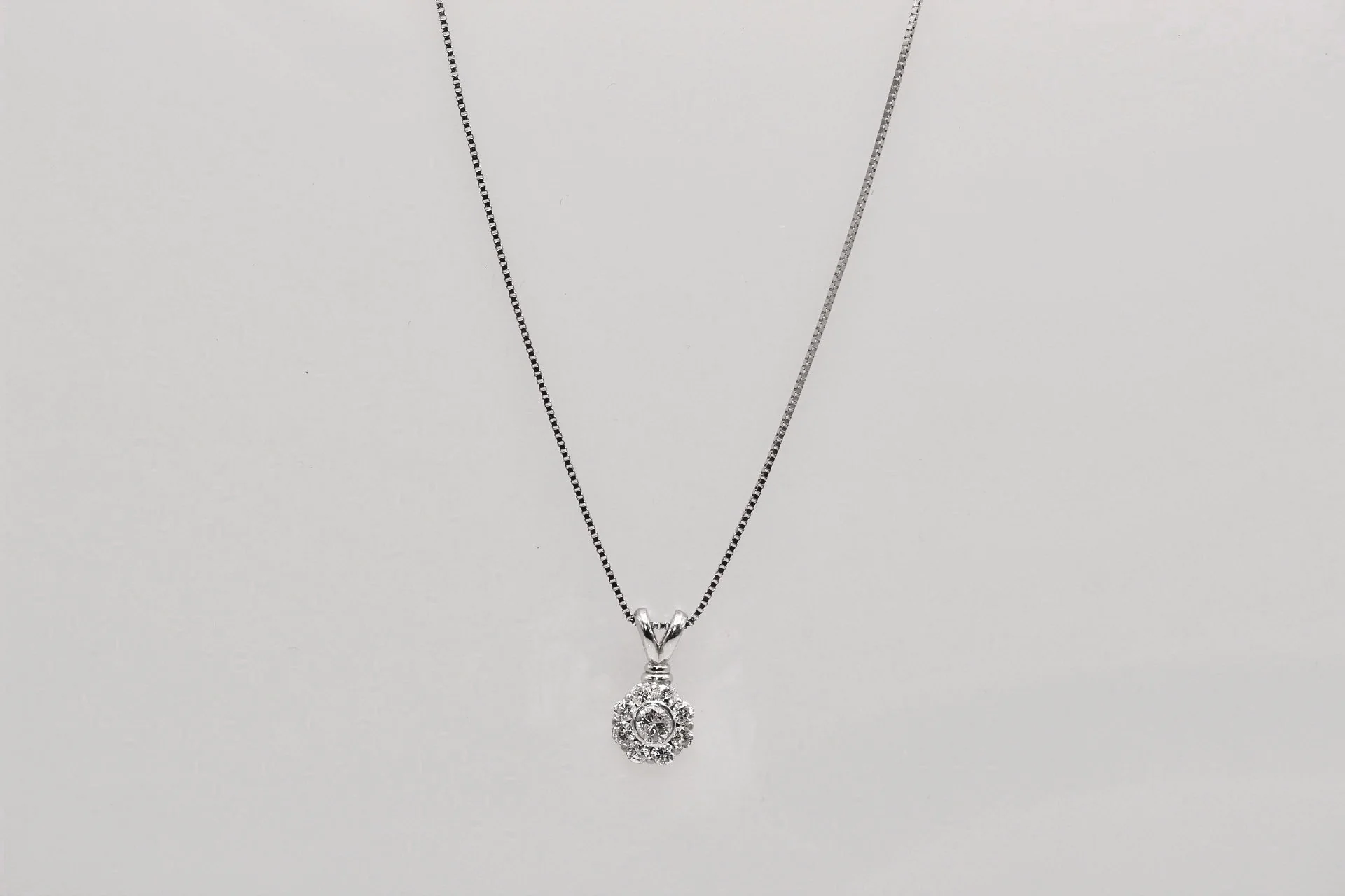 14K White Gold .50 Carat Diamond Pendant - Image 2