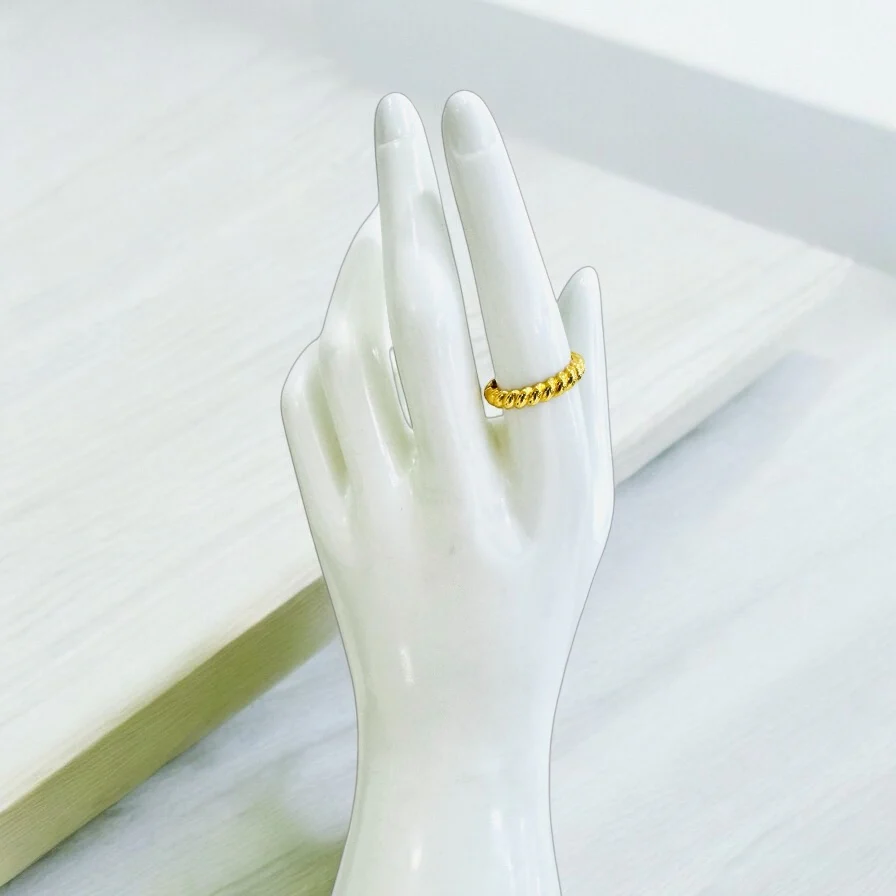 21K Gold Twist Stacking Ring